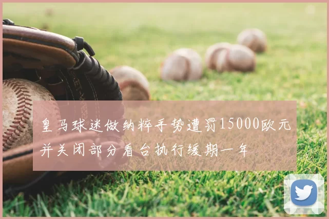 皇马球迷做纳粹手势遭罚15000欧元并关闭部分看台执行缓期一年